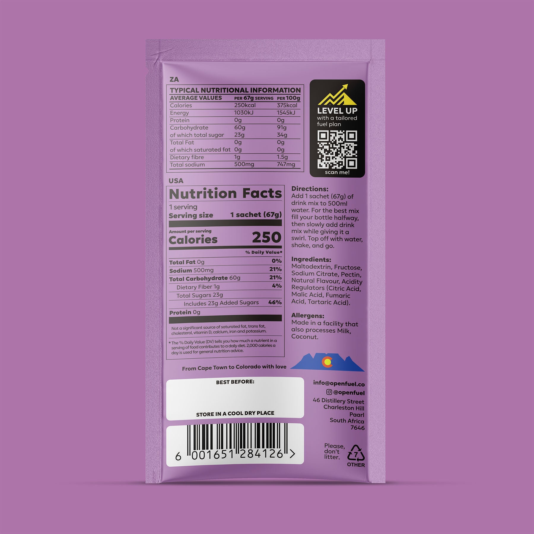 Drink Mix Single Sachet Raspberry
